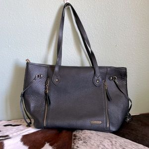 Montana West black leather 18”x10” purse